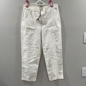 J. Crew Cropped Cargo Linen Pants